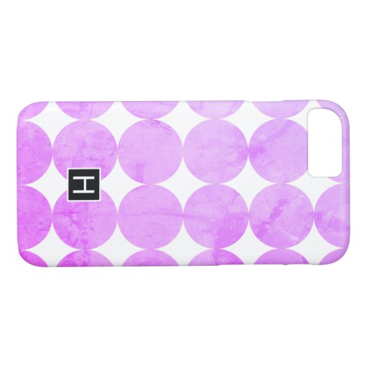 Moderne Paarse cirkels | Monogram Case-Mate iPhone Case (Achterkant (Horizontaal))