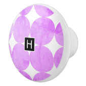 Moderne Paarse cirkels | Monogram Keramische Knop (Rechts)