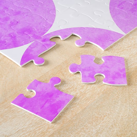 Moderne Paarse cirkels | Monogram Legpuzzel (Zijkant)