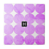 Moderne Paarse cirkels | Monogram Tegeltje (Voorkant)
