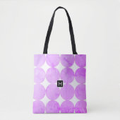Moderne Paarse cirkels | Monogram Tote Bag (Voorkant)