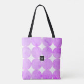Moderne Paarse cirkels | Monogram Tote Bag (Achterkant)