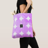 Moderne Paarse cirkels | Monogram Tote Bag (Dichtbij)