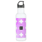 Moderne Paarse cirkels | Monogram Waterfles (Voorkant)