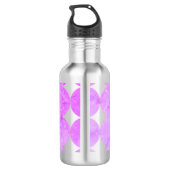 Moderne Paarse cirkels | Monogram Waterfles (Achterkant)