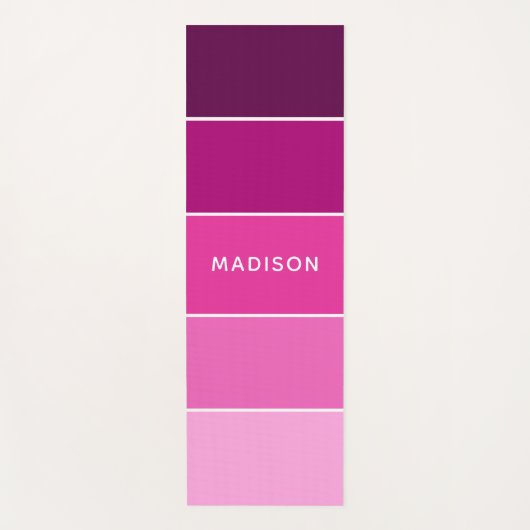 Moderne Paarse Colorblock persoonlijke naam Fitnes Yogamat (Voorkant)