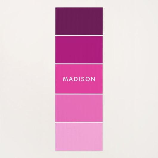 Moderne Paarse Colorblock persoonlijke naam Fitnes Yogamat (Achterkant)