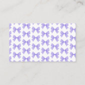 Moderne Paarse Coquette Boog Display Douche Informatiekaartje (Achterkant)