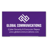 Moderne Paarse Cyber Security Computerbedrijf Magnetisch Visitekaartje (Voorkant)