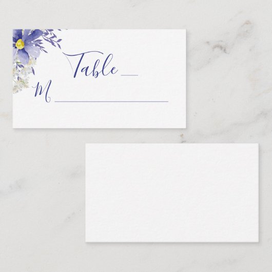 Moderne Paarse Daisy Waterverf Bloemen Huwelijk Plaatskaartje (Voorkant / Achterkant)