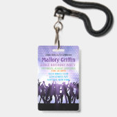 Moderne Paarse Dans Verjaardagsfeest Badge (Voorzijde met lanyard)