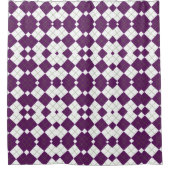 Moderne Paarse Diamant Argyle Grid Douchegordijn (Voorkant)