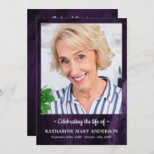 Moderne Paarse dienstregeling begrafenis Programmakaart (Voorkant / Achterkant)