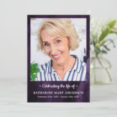 Moderne Paarse dienstregeling begrafenis Programmakaart (Staand voorkant)