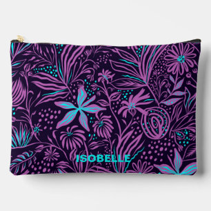 Moderne paarse donkere bloempatroon gepersonalisee etui