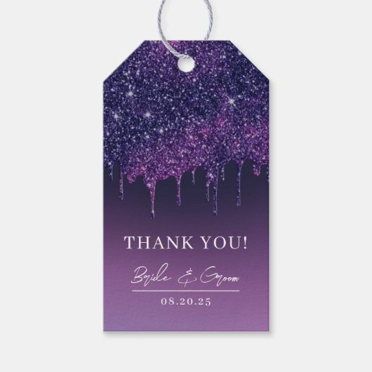 Moderne Paarse driften wedden voor je. Cadeaulabel (Voorkant)