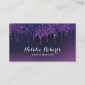 Moderne Paarse Drips Haar Stylist Beauty Salon Visitekaartje (Voorkant)