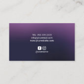 Moderne Paarse drivers Silver Border Beauty Salon  Visitekaartje (Achterkant)