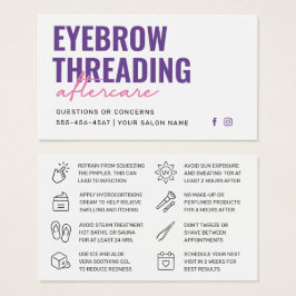 Moderne Paarse eenvoudige eyebrow Threading Afterc Visitekaartje