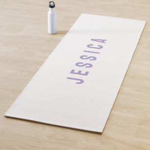 Moderne Paarse Eenvoudige Minimalistische Naam Yogamat