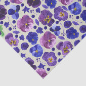 Moderne Paarse en blauwe Pansies Festive Tissuepapier (Detail)