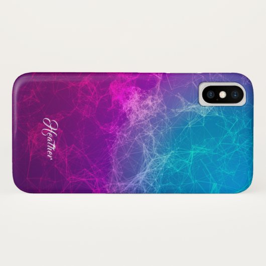 Moderne Paarse en blauwe veelhoekige achtergrond Case-Mate iPhone Case (Achterkant (horizontaal))