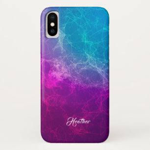 Moderne Paarse en blauwe veelhoekige achtergrond Case-Mate iPhone Case