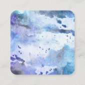 moderne paarse en blauwe waterverf abstract vierkante visitekaartje (Achterkant)