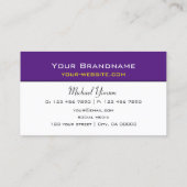 Moderne Paarse en eenvoudige grafische kaart Visitekaartje (Achterkant)