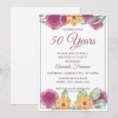 Moderne Paarse en gele bloemen moederdag Kaart (Voorkant / Achterkant)