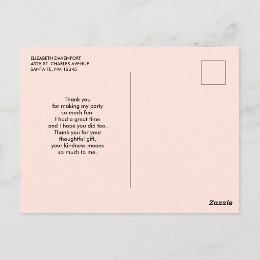 Moderne Paarse en Gold Abstracte marmer Dank u Briefkaart (Achterkant)