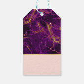Moderne Paarse en Gold Abstracte marmer Dank u Cadeaulabel (Achterkant)