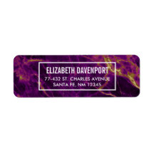 Moderne Paarse en gouden Abstracte marmer