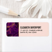 Moderne Paarse en gouden Abstracte marmer Etiket (Insitu)