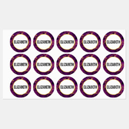 Moderne Paarse en gouden Abstracte marmer Labels