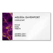 Moderne Paarse en gouden Abstracte marmer Magnetisch Visitekaartje (Voorkant)