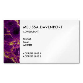 Moderne Paarse en gouden Abstracte marmer Magnetisch Visitekaartje