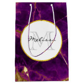 Moderne Paarse en gouden Abstracte marmer Medium Cadeauzakje (Voorkant)