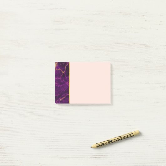Moderne Paarse en gouden Abstracte marmer Post-it® Notes (Op bureau)