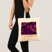 Moderne Paarse en gouden Abstracte marmer Tote Bag (Voorkant (product))
