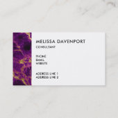 Moderne Paarse en gouden Abstracte marmer Visitekaartje (Achterkant)