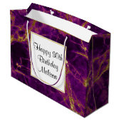 Moderne Paarse en gouden Abstracte marmerdag Groot Cadeauzakje (Achterkant Gekanteld)