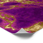 Moderne Paarse en gouden Abstracte marmerdag Poster (Hoek)