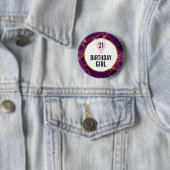 Moderne Paarse en gouden Abstracte marmerdag Ronde Button 5,7 Cm (In situ)