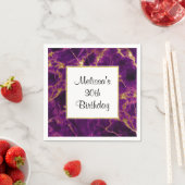 Moderne Paarse en gouden Abstracte marmerdag Servet (Insitu)