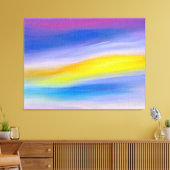 Moderne Paarse en Gouden Straal Abstracte Kunst Canvas Afdruk (Insitu (Woonkamer))