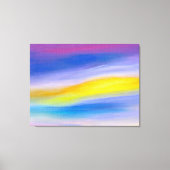 Moderne Paarse en Gouden Straal Abstracte Kunst Canvas Afdruk (Voorkant)