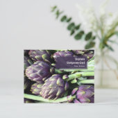 Moderne Paarse en groene foto van Artichoke Briefkaart (Staand voorkant)