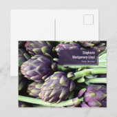 Moderne Paarse en groene foto van Artichoke Briefkaart (Voorkant / Achterkant)