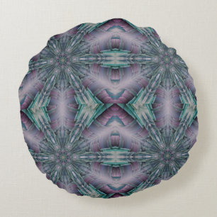 Moderne paarse en groene scifi Round Pillow Rond Kussen